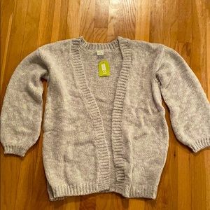 Crazy8 XL14/16 girls gray/white flecked cardigan
